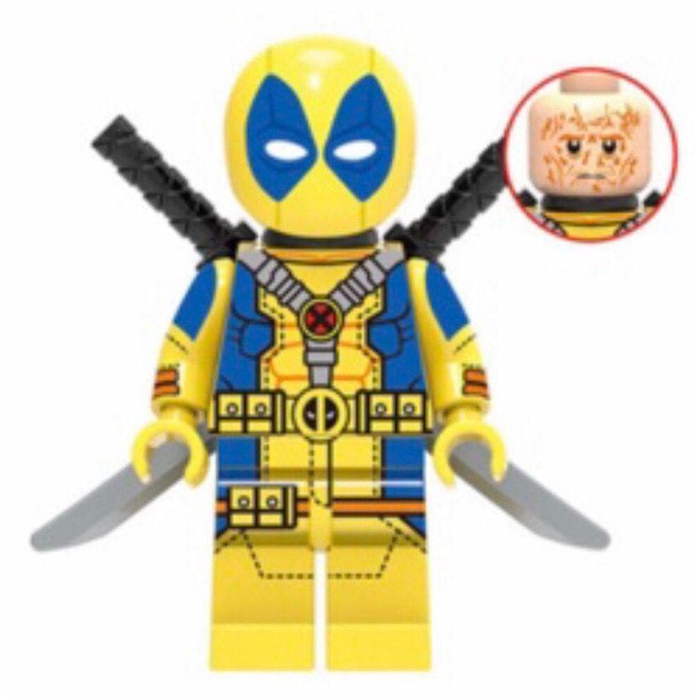 Boneco Blocos De Montar Yellow Deadpool