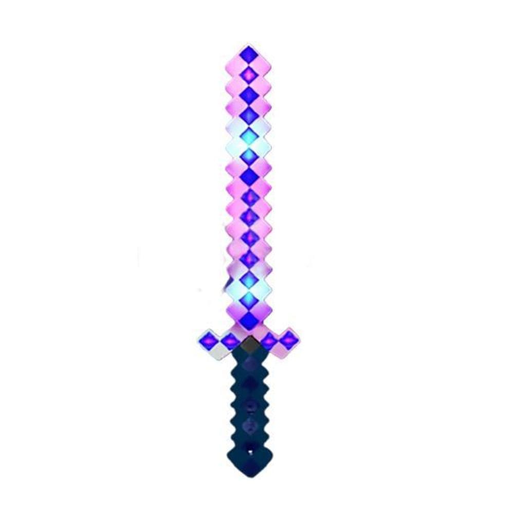 Brinquedo Espada Pixel Minecraft 58Cm Som E Luz - Azul Nº22