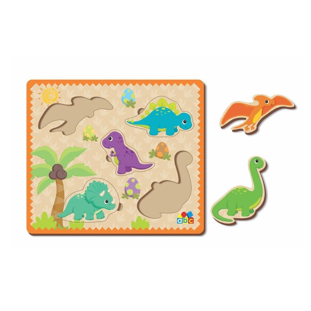 Quebra-Cabeça de Encaixe - Dinossauros, da ABC - Cód. 8014