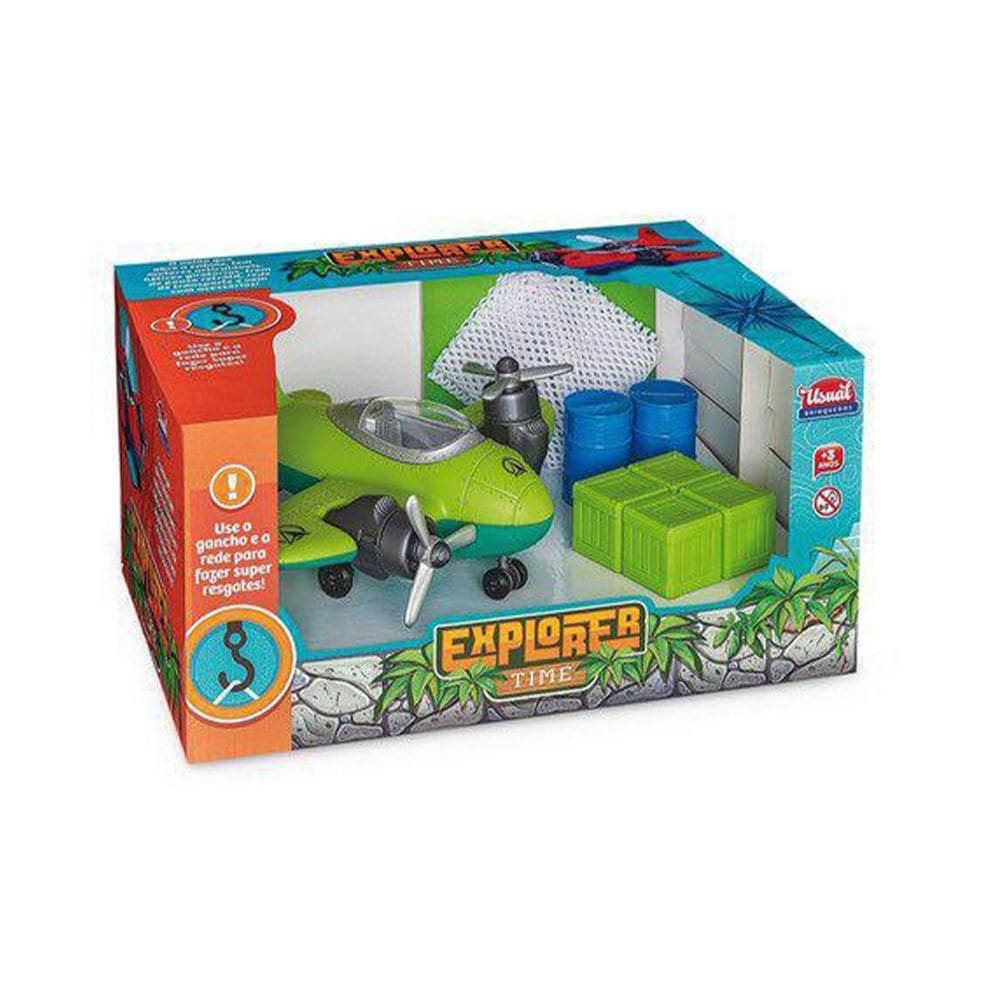 Avião De Brinquedo Explorer Time Com Acessórios