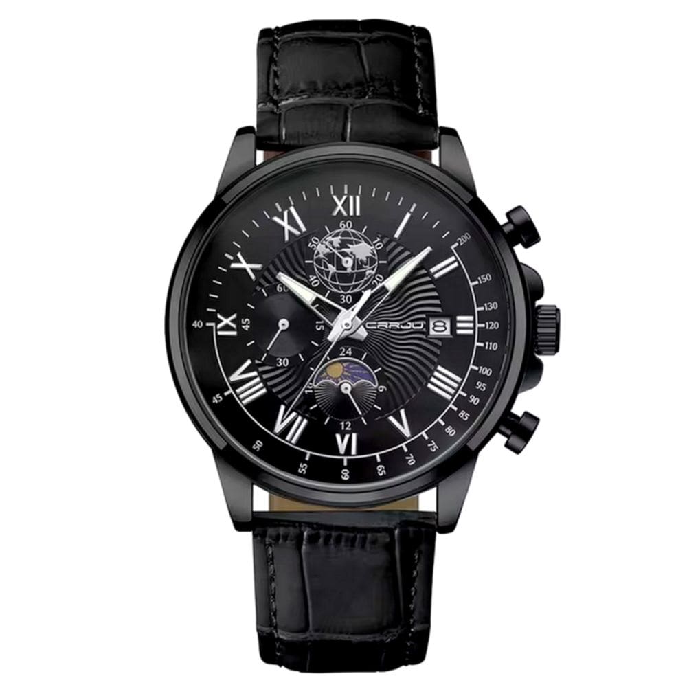 Relógio Clássico Masculino Sun Moon Quartzo Casual Impermeável 3atm