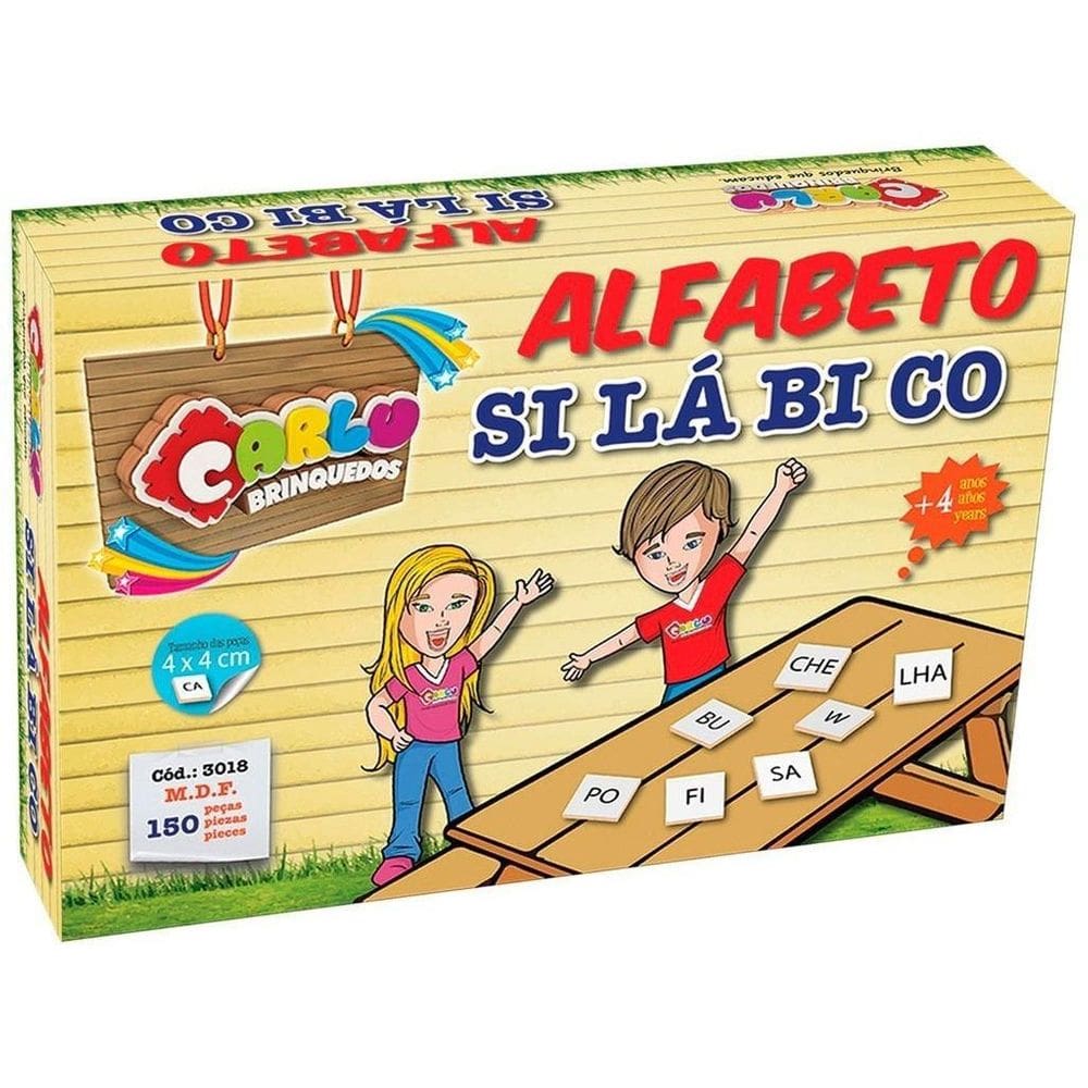 Alfabeto Silabico Alfabetização 150 Peças Escolar Madeira
