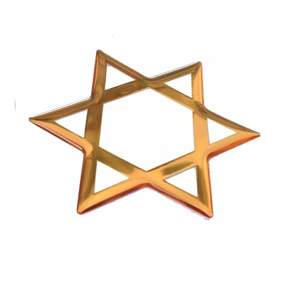 Adesivo Estrela De Davi Carro Alto-Relevo Dourado