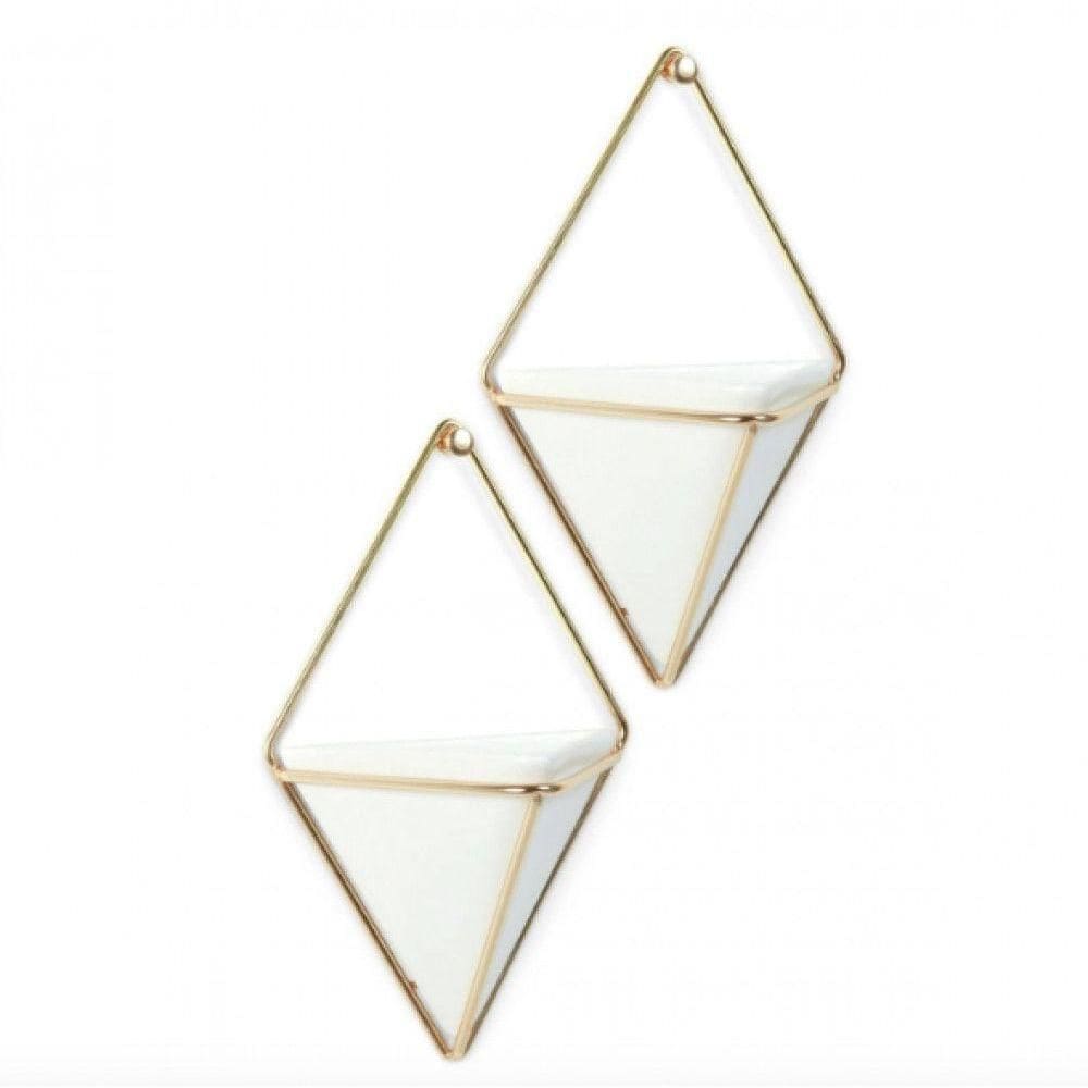 Conjunto De Vaso De Parede 2 Peças Branco Trigg - Umbra