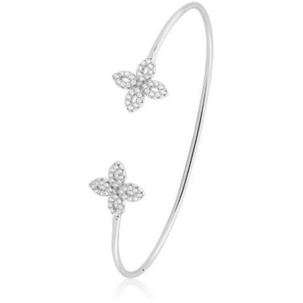 Pulseira Flores Zircônias Brancas