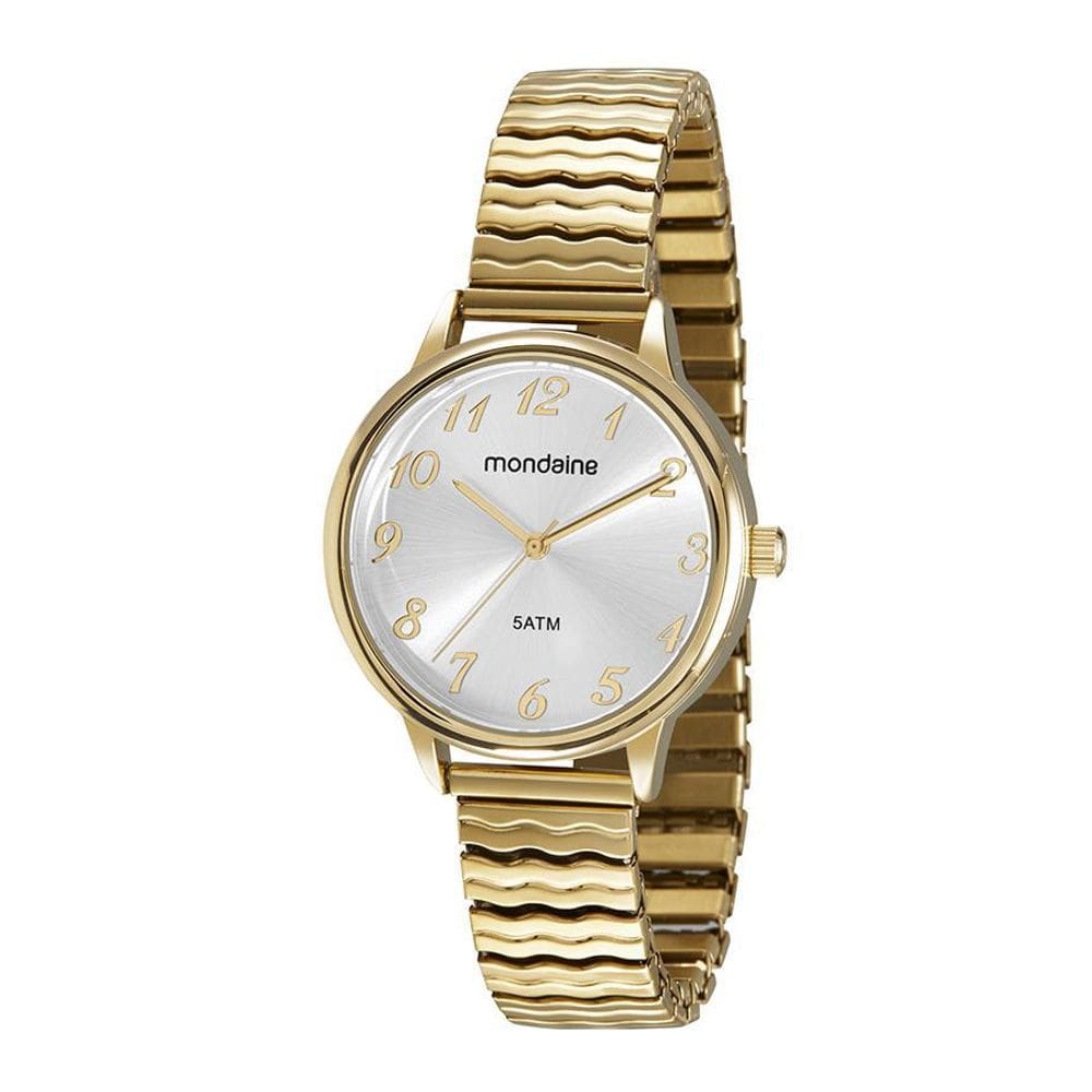Relogio Mondaine Dourado Feminino Pulseira Mola 99557Lpmgde1