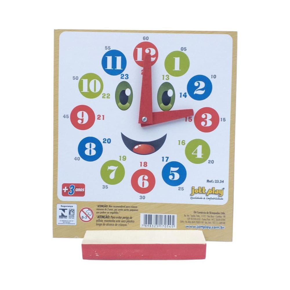 Relógio Educativo Aprender Horas - Jottplay 3 Anos