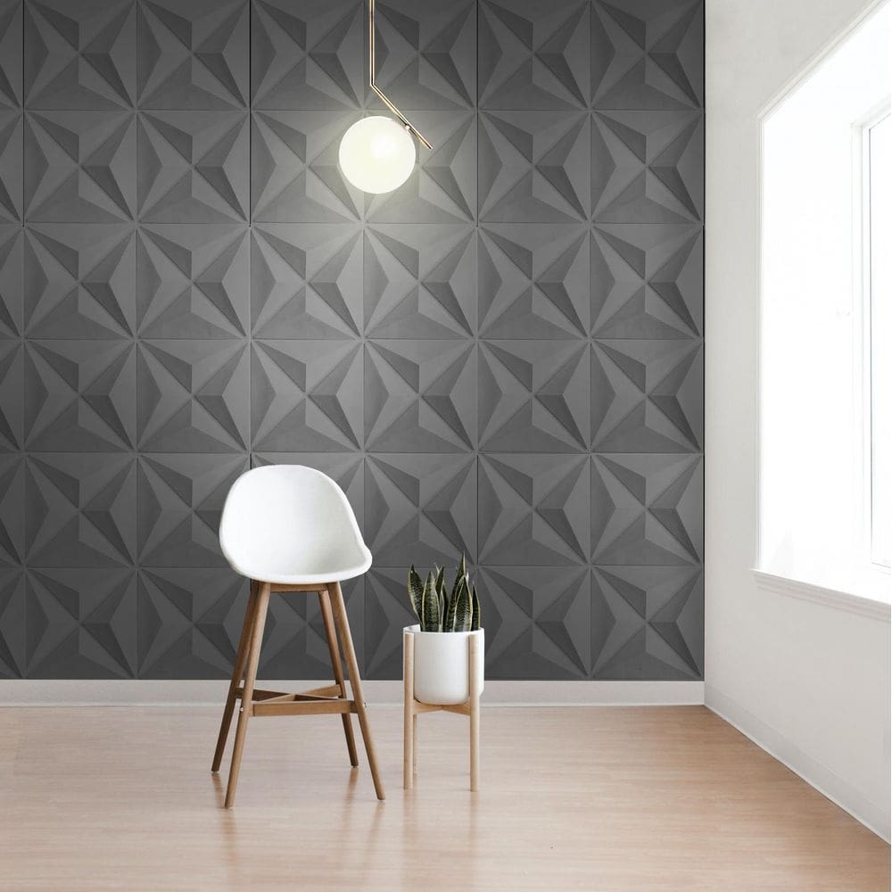 Kit 10 Placas Decorativas 3D Estelar Preto 50X50 Cm