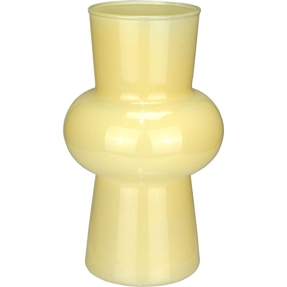 Vaso Decorativo Enfeite Casa Eclipse Home&co Leitoso Vidro 20x12x12cm Creme