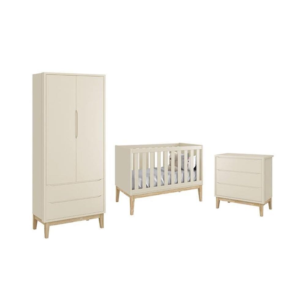 Dormitório Classic 2 Portas com Pés Madeira Natural - Reller Móveis