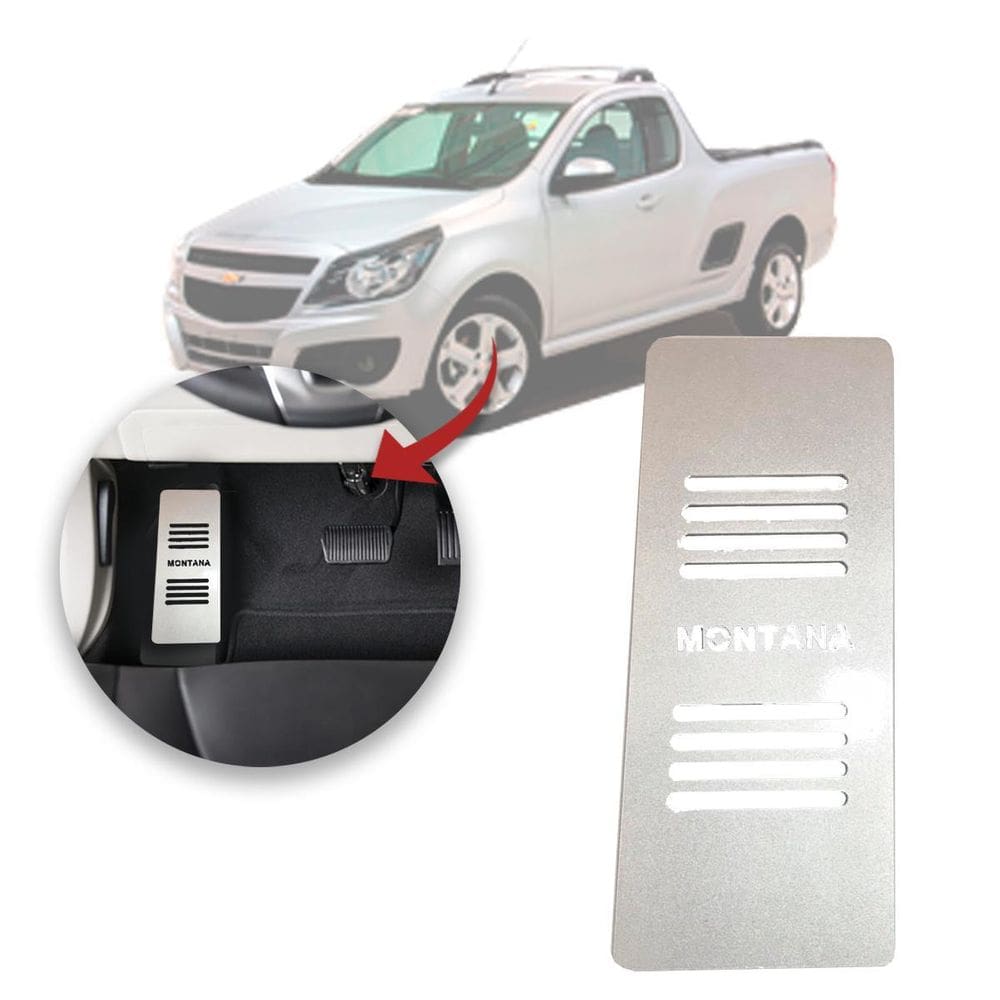 Descanso De Pé Chevrolet Montana 11 A 21 Aço Escovado Prata