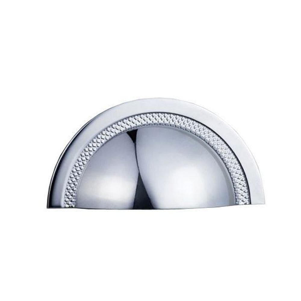 Puxador De Gaveta Concha Sobrepor Zen Shell - 64Mm Cromado
