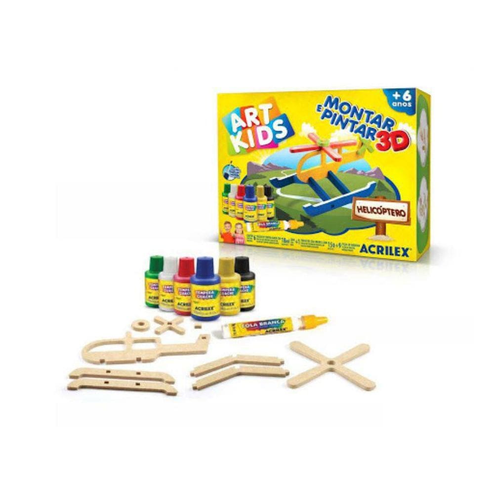 Montar E Pintar 3D Helicoptero Acrilex