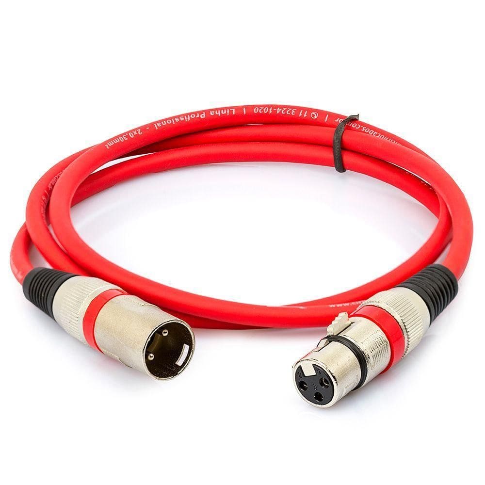 Cabo Canon Macho X Fêmea Balanceado, Vermelho, 2 Metros