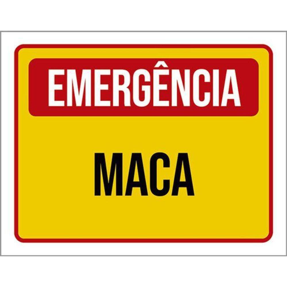 Kit 5 Placas Emergência Maca Amarelo 36X46