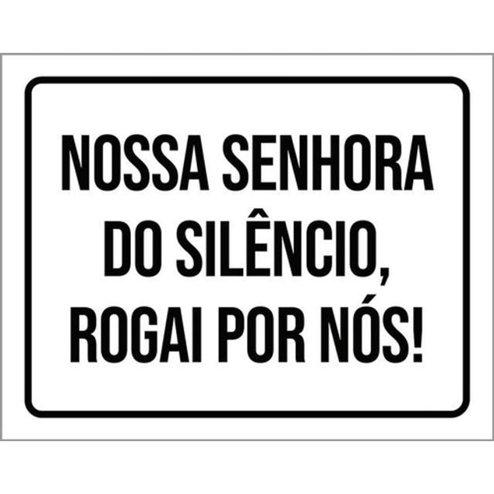 Kit 5 Placas Nossa Senhora Do Silêncio 36X46