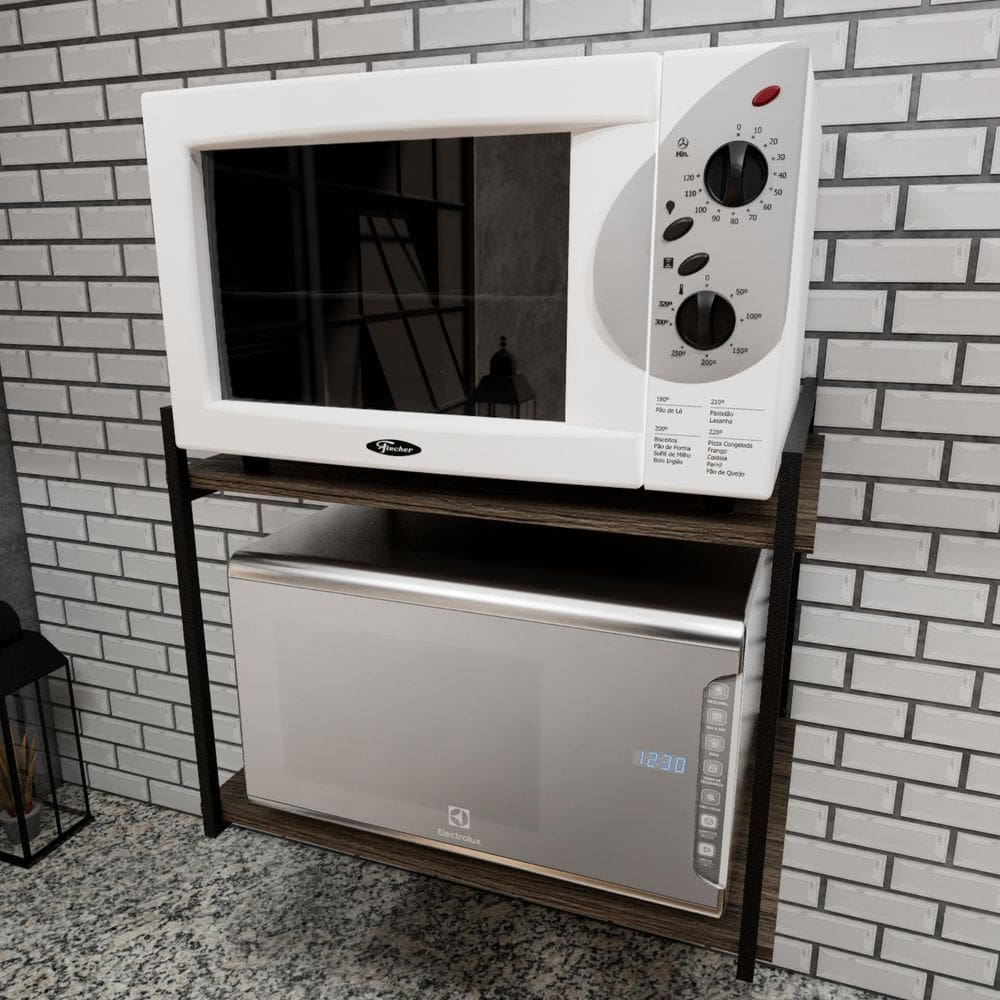 Prateleira Industrial Forno Eletrico Microondas 45X60 Preto