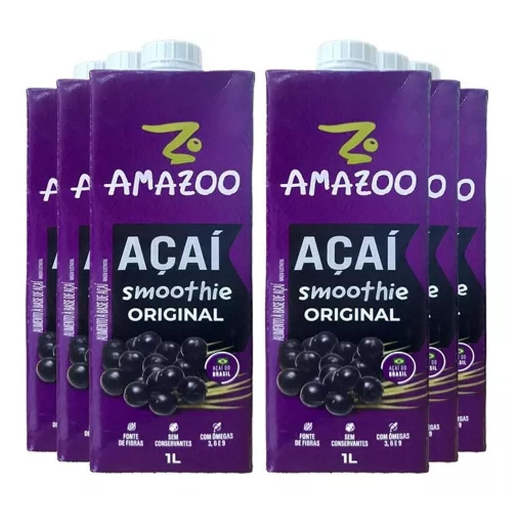 Kit Com 6Und Suco Amazoo Açai Tradicional 1L