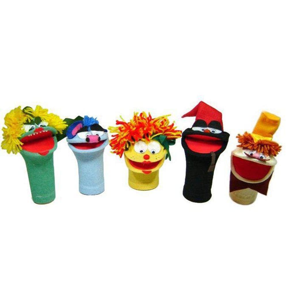 Conjunto Fantoches Sítio 5 Personagens Feltro 23x23 cm