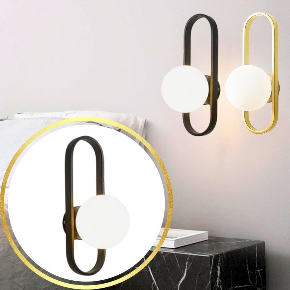 Luminária Arandela Jabuticaba 35Cm Metal Globo Vidro Gimpo