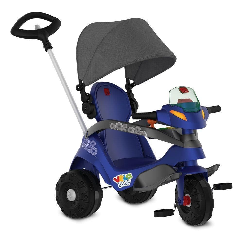 Velobaby Reclinável Com Capota Passeio Azul - Bandeirante