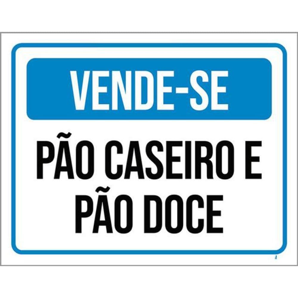 Kit 5 Placas Vende-Se Pão Caseiro Pão Doce 36X46