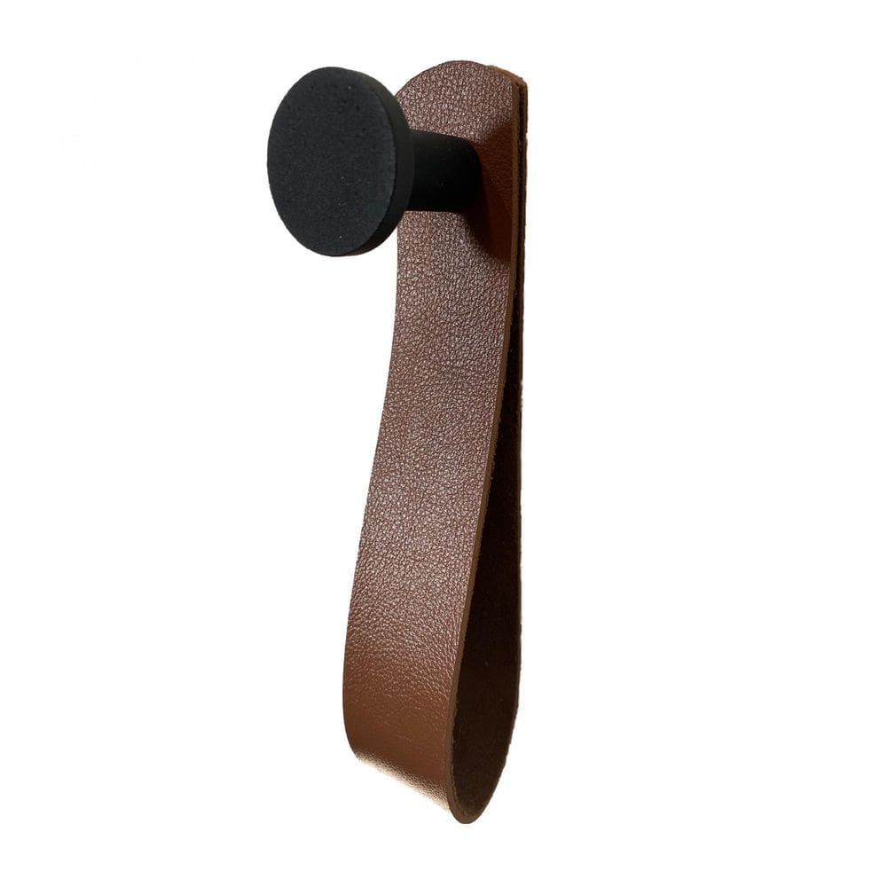 Gancho Preto Com Courino Caramelo