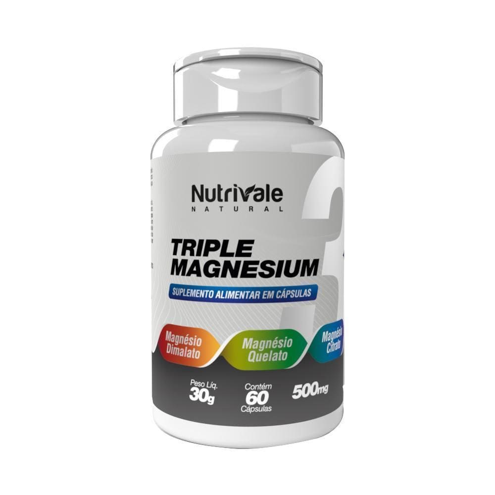 Triple Magnesium - Magnésio 3 Em 1 - Nutrivale - 60 Cápsulas