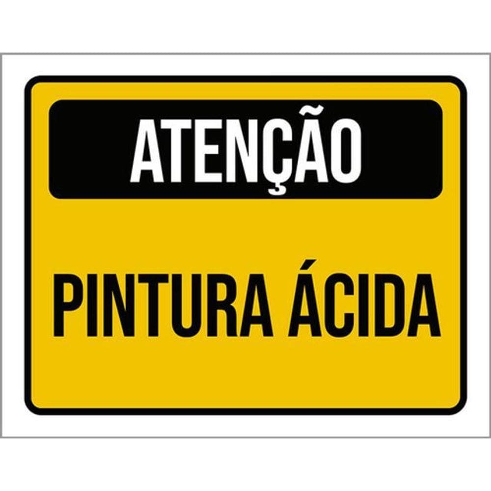 Kit 5 Placas Atenção Pintura Ácida 36X46