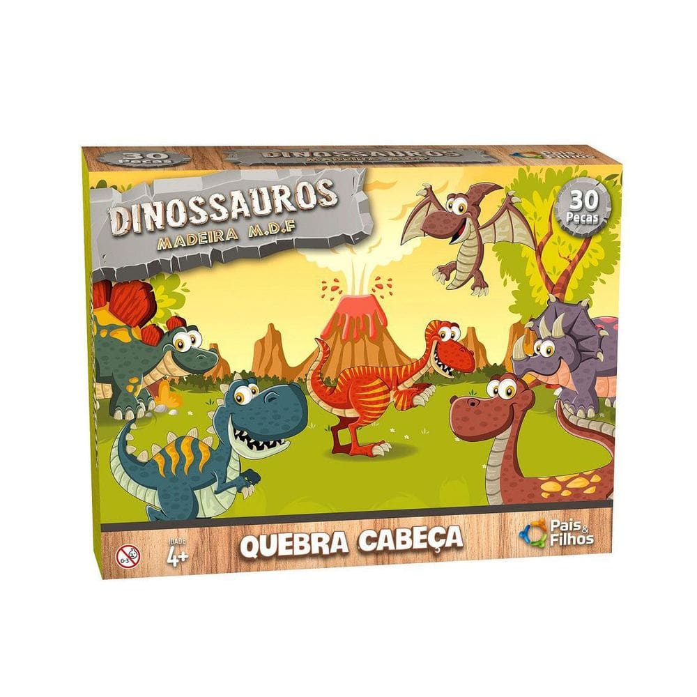 Quebra-Cabeça Dinossauros - 30 Peças - Pais & Fillhos