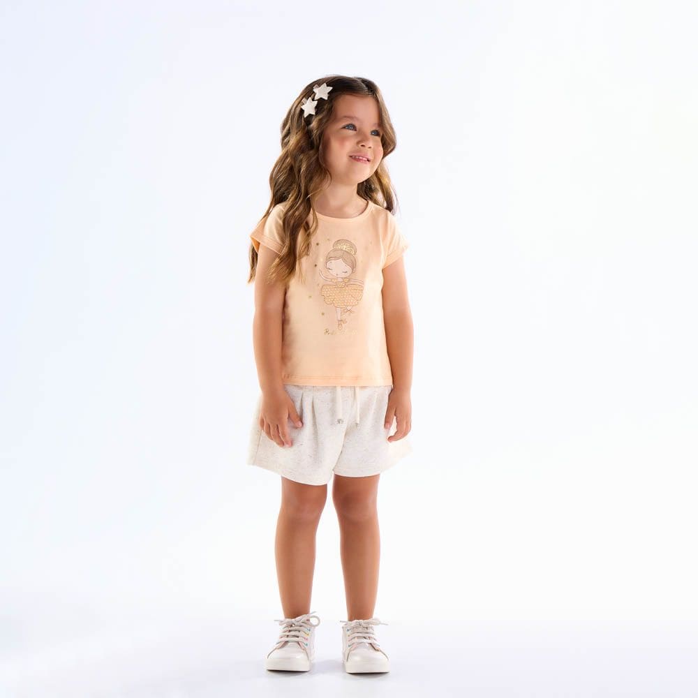Blusa Primeiros Passos Menina - Pessego - 50602-1292