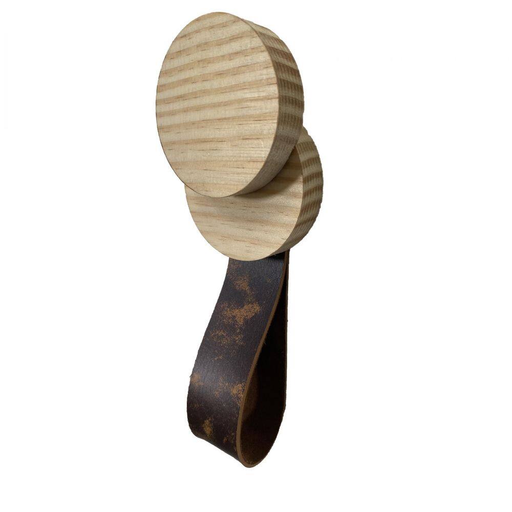 Gancho Pinus Redondo Duplo Com Courino Rajado