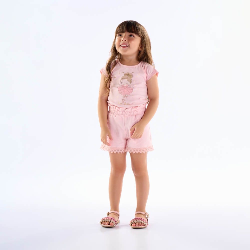 Blusa Primeiros Passos Menina - Rose - 50602-11