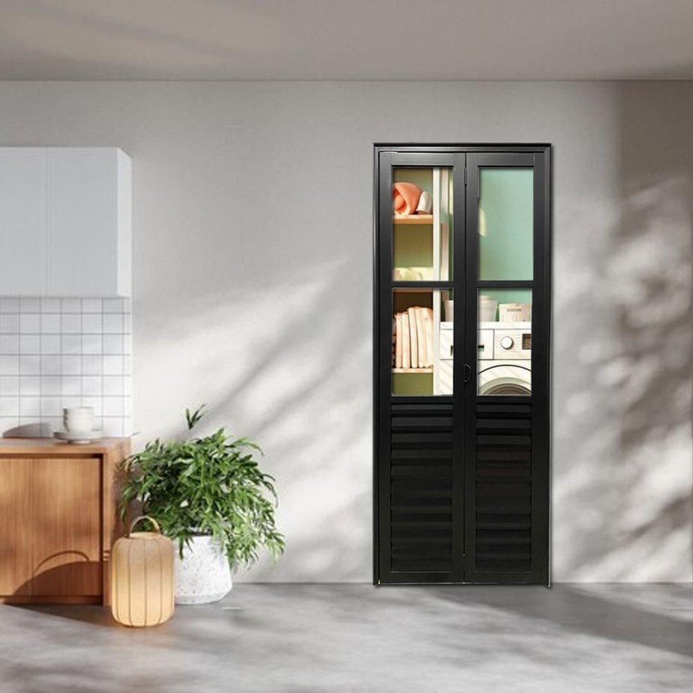 Porta Camarão Palheta Com Vidro Linha 25 210x80  Lado Direito Preto