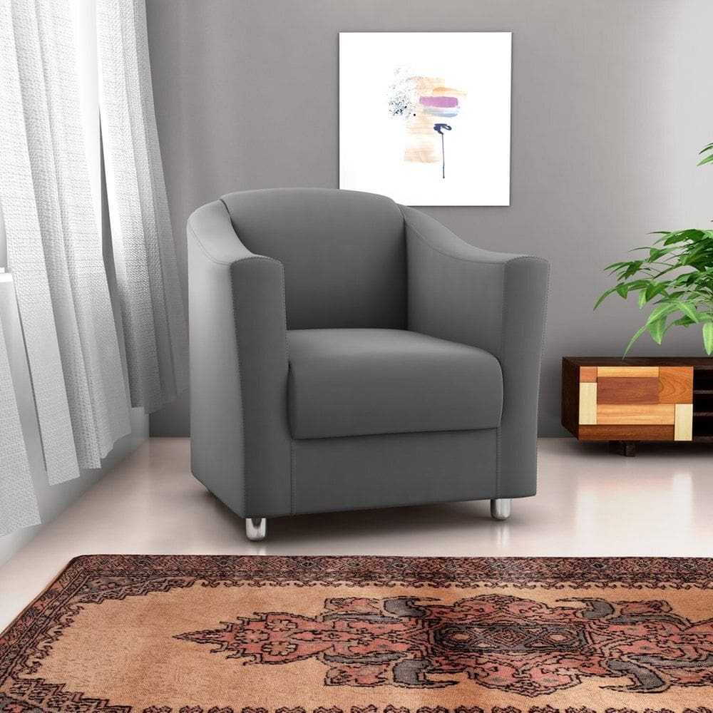 Poltrona Decorativa para Sala de Estar Bia Cinza