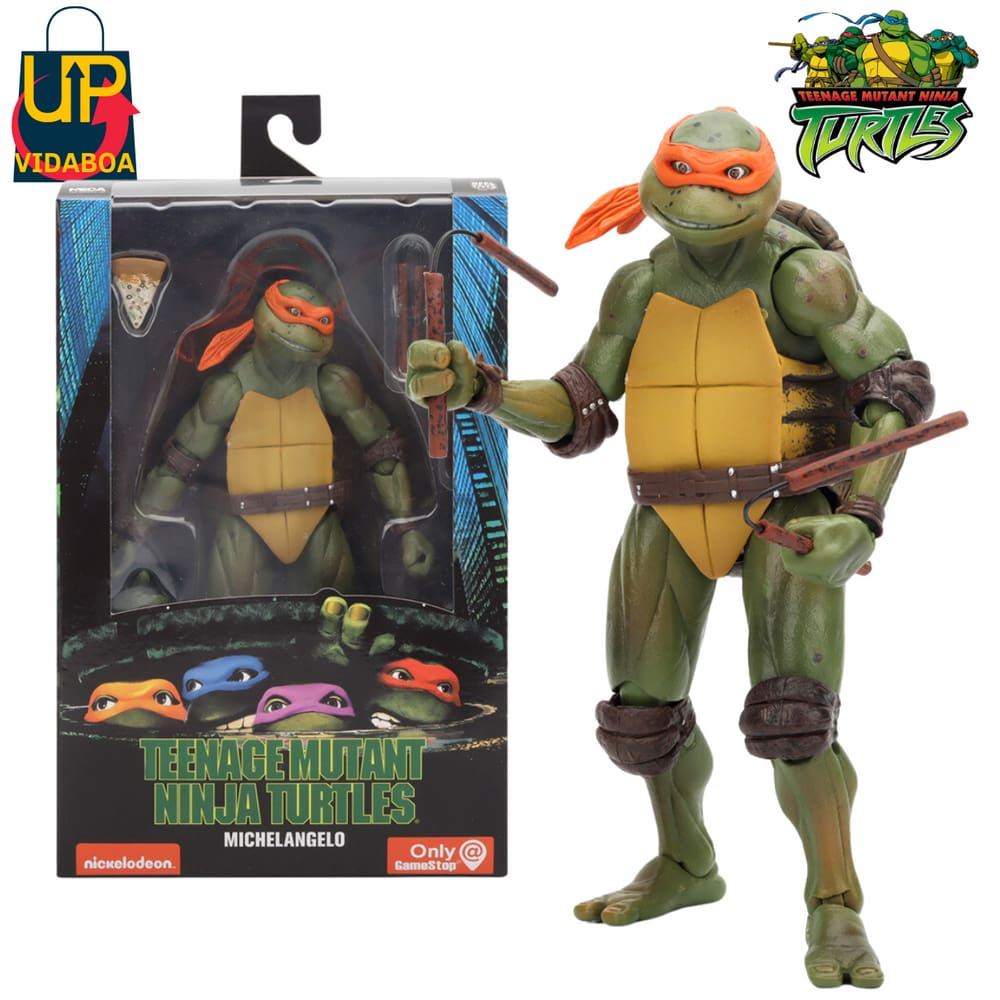 Boneco Premium Articulado  Michelangelo Tartarugas Ninjas 16cm action figure
