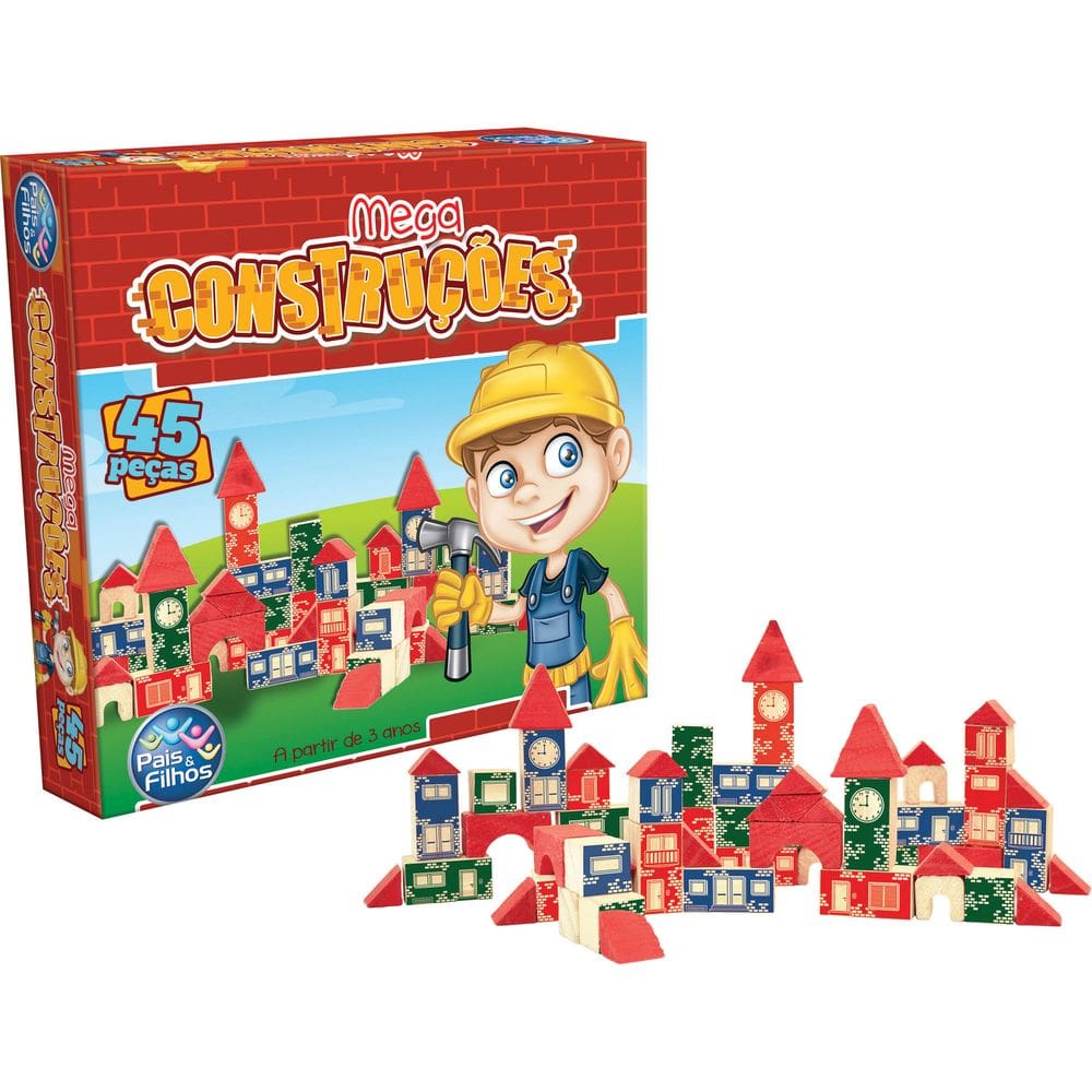Brinquedo Educativo Mega Construções 45 Peças
