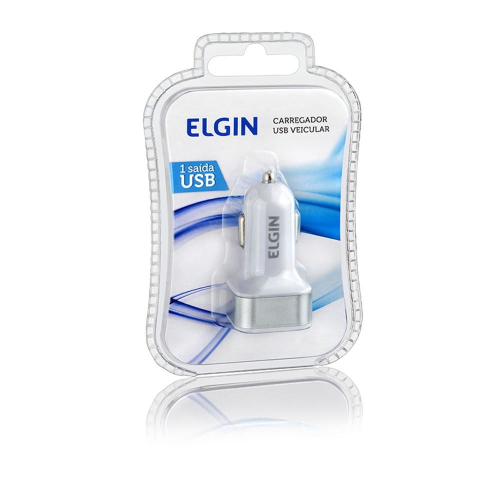 Carregador Veicular Elgin com 2 Saídas USB Homologação: 44131900805