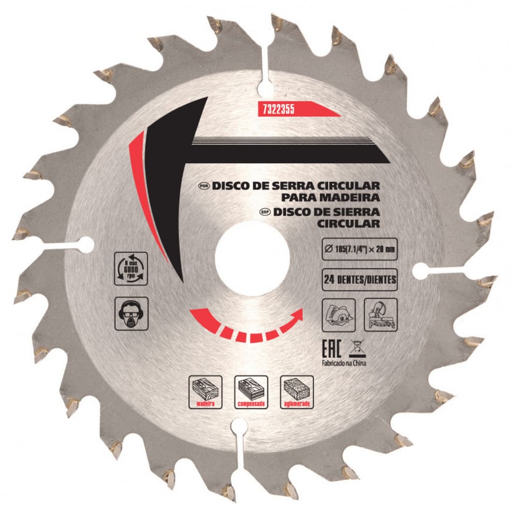 DISCO CIRCULAR WIDEA 185 (7.1/4”) x 20 MM x 24 DENTES //MTX