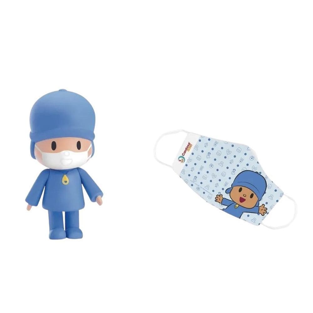 Pocoyo Boneco De Vinil + Mascara Infantil - Cardoso Toys