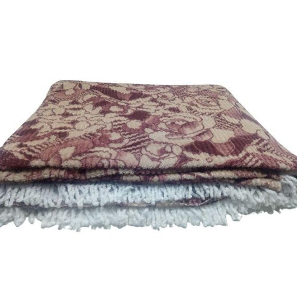 Colcha Chenille Canelada 2,20X2,40M Vinho Jolitex 6147