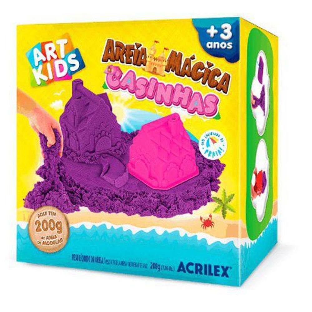 Kit De Areia Mágica Casinhas 200G Acrilex