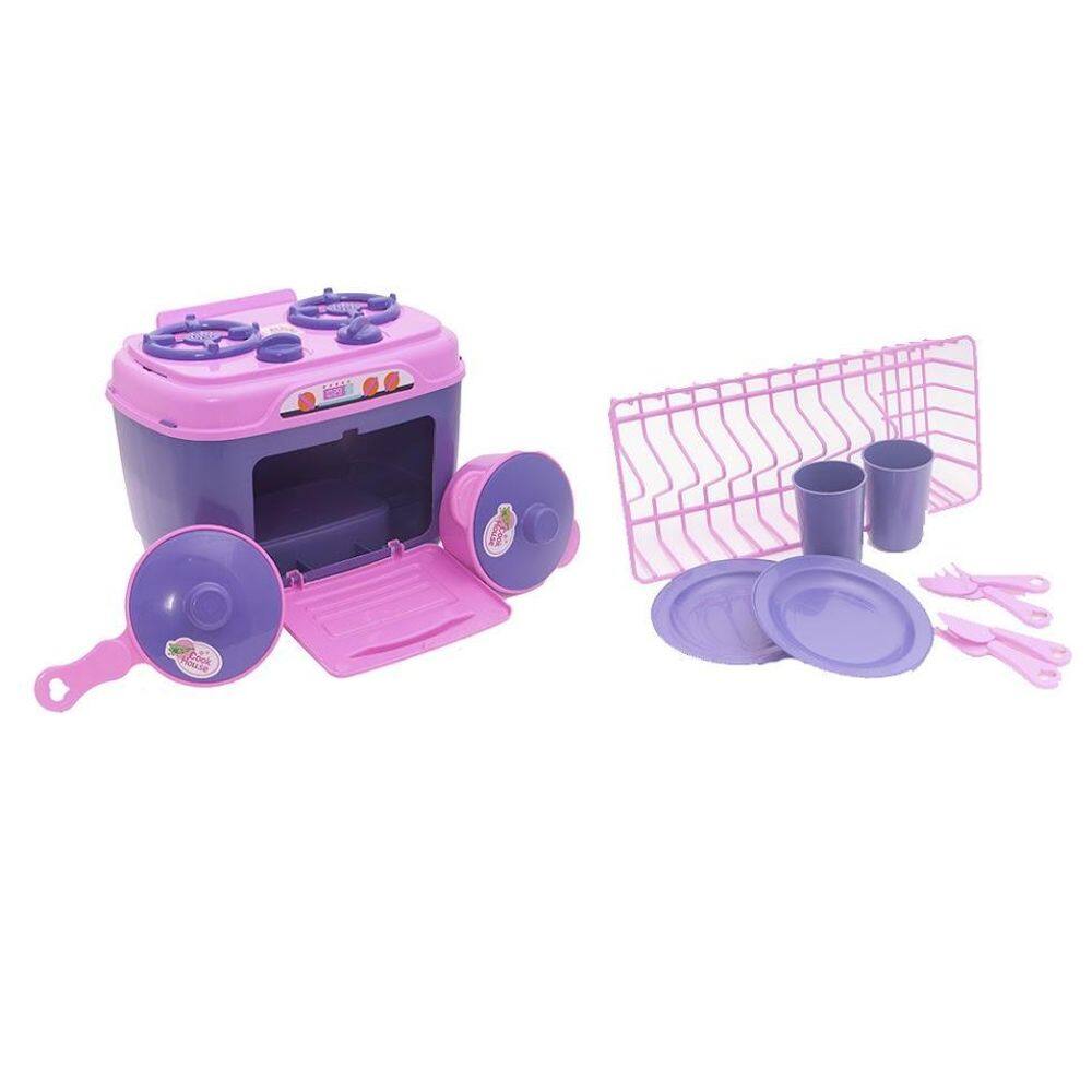 Kit Infantil Cozinha Geladeira Fogão Microondas Panela 27P