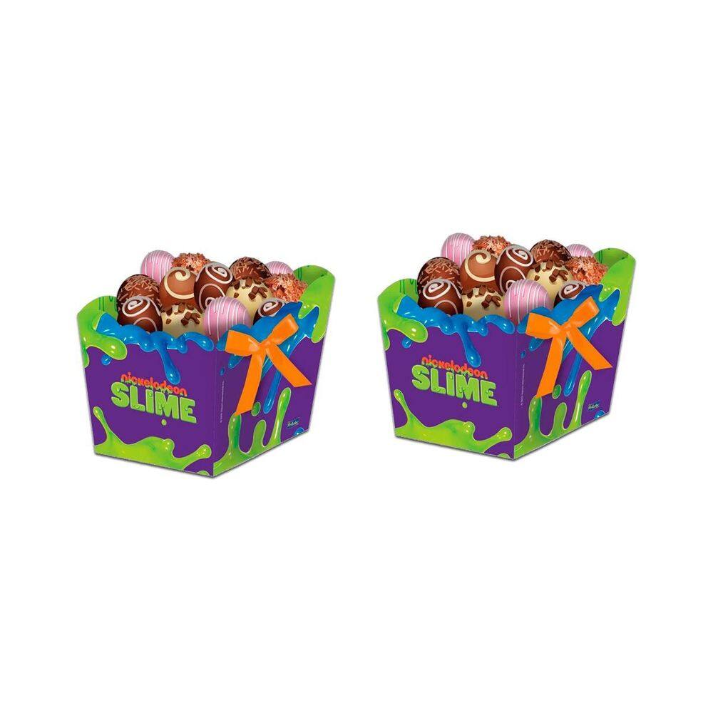 Caixa Cachepot Slime Decoração Infantil De Festa