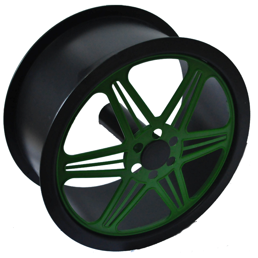Carretilha Grande Plástico Verde 26 CM Rolamento