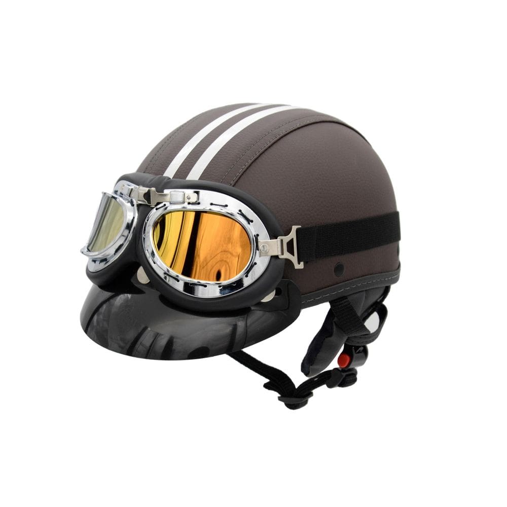 Capacete Coquinho Br 101 Cafe Com Pala Retro Amarelo G