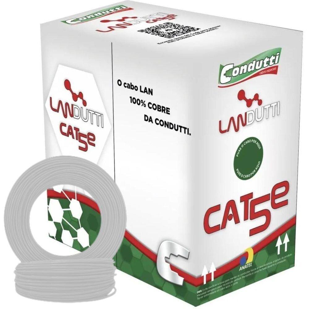 Cabo Rede Landutti Cinza Cat6 Condutti 305M 100% Cobre