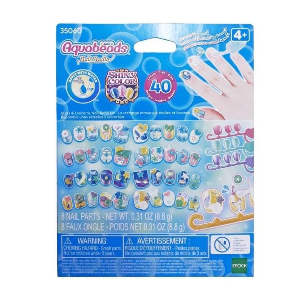 Kit Aquabeads Refil Nail Studio Stars E Unicorns - Epoch