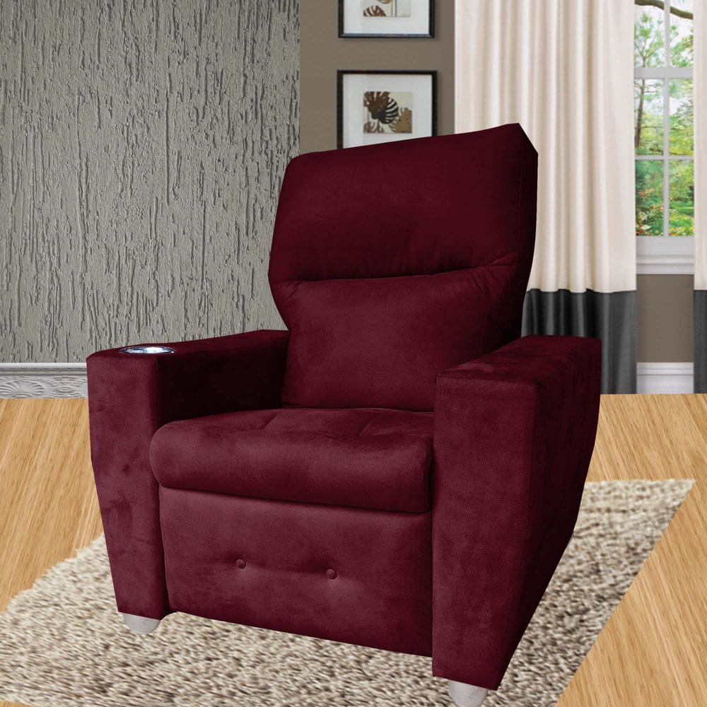 Poltrona De Amamentação Emiliy Confortável Tecido Suede Bordo