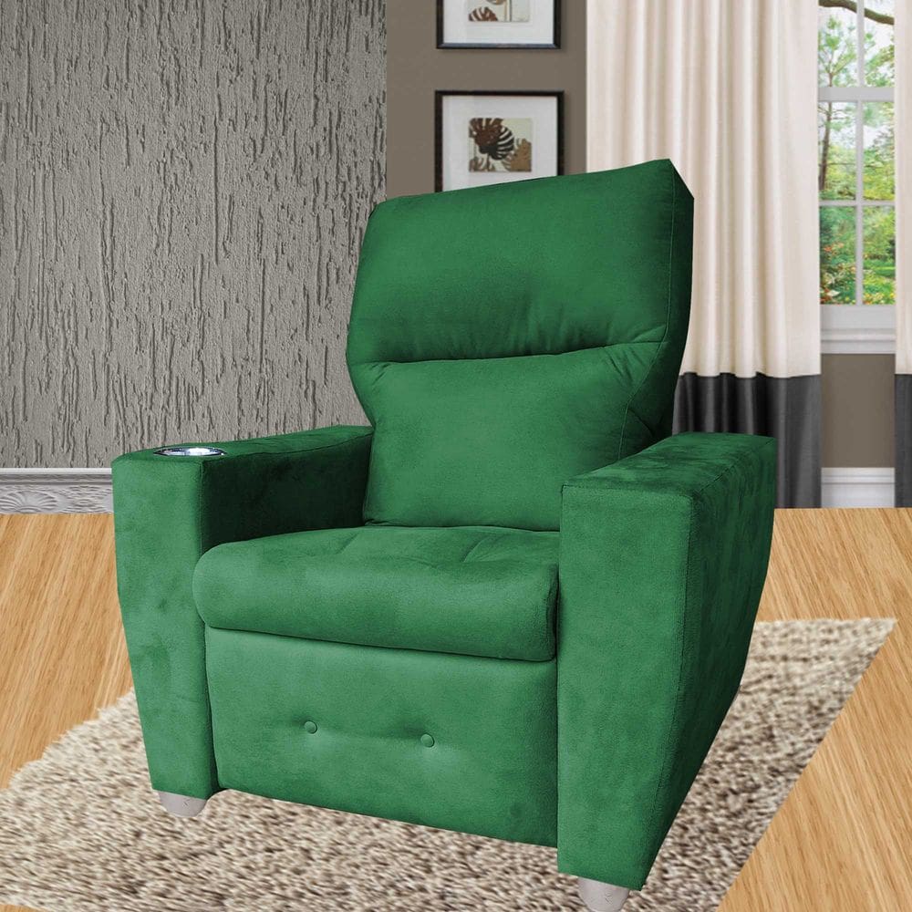 Poltrona De Amamentação Emiliy Confortável Tecido Suede Verde